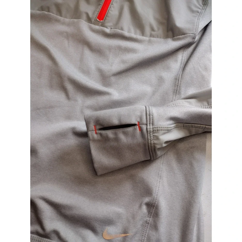 Nike Running Dri-FIT Thermal Quarter Zip Pullover Gray Neon XS‎